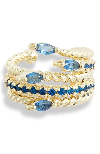 Shop Melinda Maria Ryan Ear Cuff In Blue Sapphire