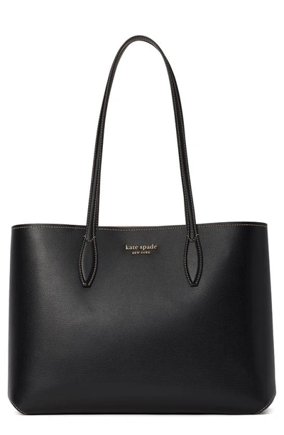 Shop Kate Spade All Day Large Leather Tote In Black