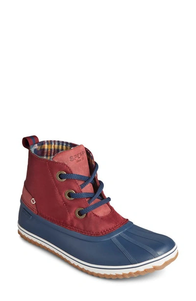 Shop Sperry Schooner Chukka Duck Boot In Cordovan/ Navy Twill Fabric