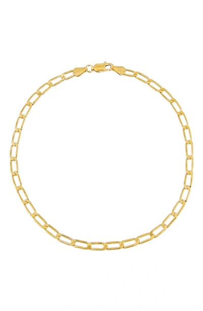 Shop Adinas Jewels Twisted Paperclip Anklet In Gold