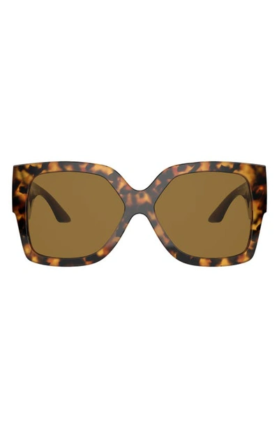 Shop Versace 59mm Rectangular Sunglasses In Havana/ Bronze