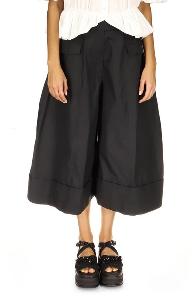 Shop Simone Rocha Sculpted Wide Leg Trousers In Black