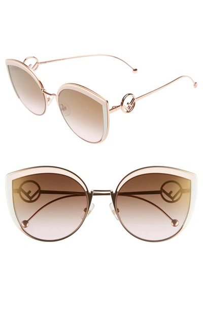 Shop Fendi 58mm Metal Butterfly Sunglasses In Pink