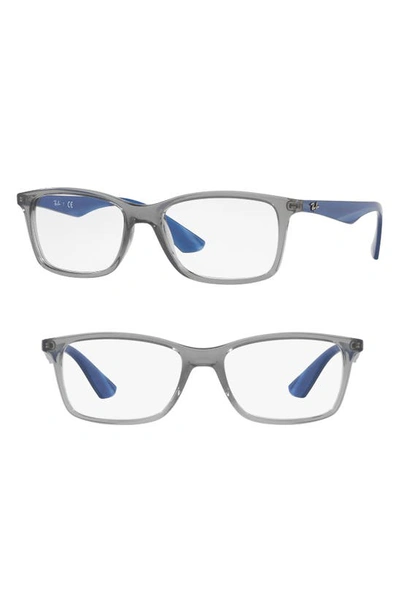 Shop Ray Ban 56mm Optical Glasses In Transparent Grey
