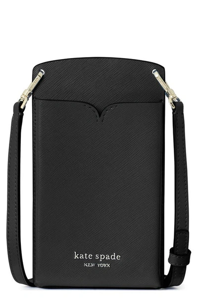 Shop Kate Spade Spencer Leather Phone Crossbody Bag In Black