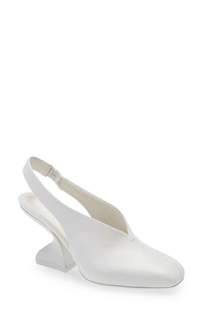 Shop Ferragamo Sloane F-heel Slingback Pump In White