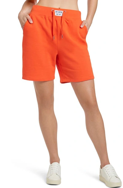 Shop Juicy Couture High Waist French Terry Sweat Shorts In Blazing Orange