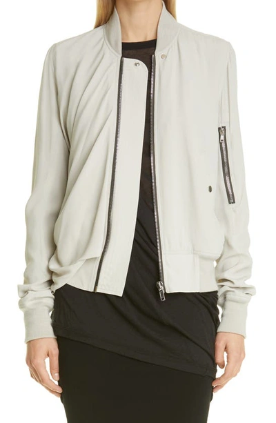 Shop Rick Owens Bomber Jacket In Oyster