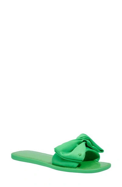 Shop Kate Spade Bikini Slide Sandal In Green Jay Fabric