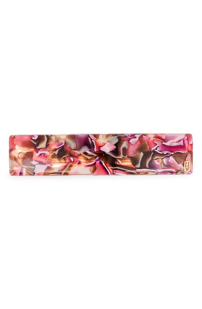 Shop Alexandre De Paris Marble Barrette In Pink