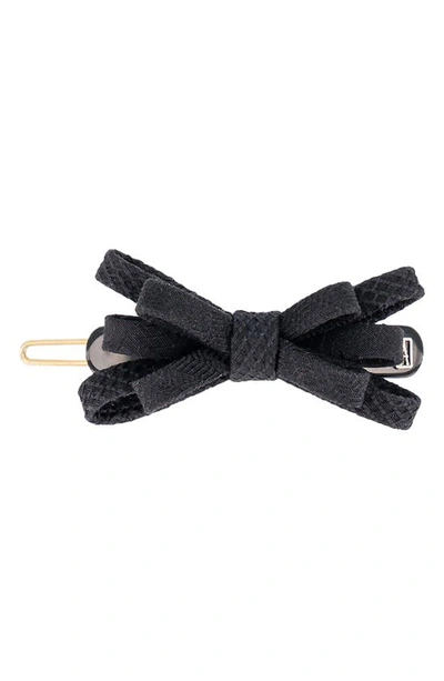 Shop Alexandre De Paris Bow Hair Clip In Black