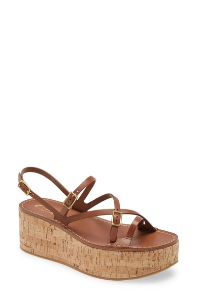 brown strappy platform sandals