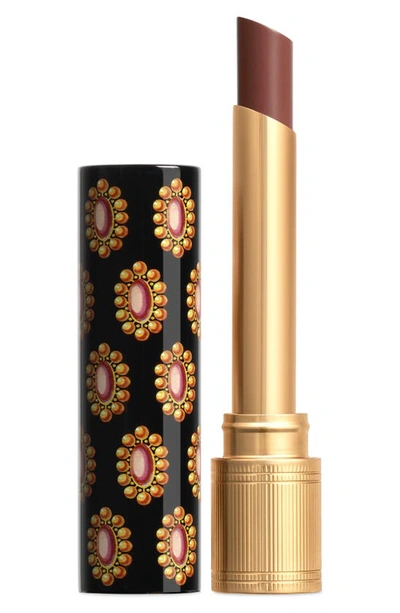 Shop Gucci Rouge De Beauté Brillant Glow & Care Lipstick In 204 Peggy Taupe