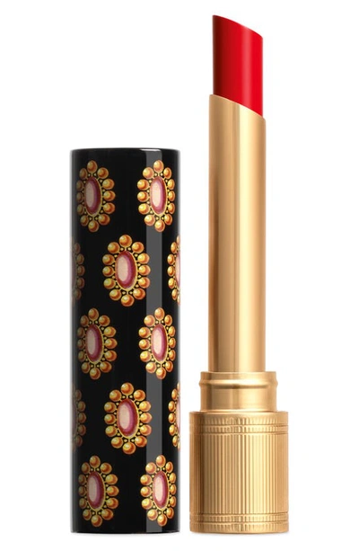 Shop Gucci Rouge De Beauté Brillant Glow & Care Lipstick In 25 Goldie Red