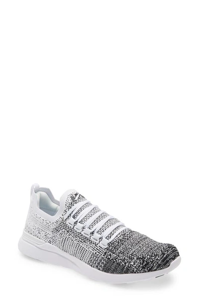 Shop Apl Athletic Propulsion Labs Techloom Breeze Knit Running Shoe In White/ Black/ Ombre