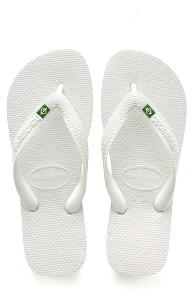 Shop Havaianas 'brazil' Flip Flop In White