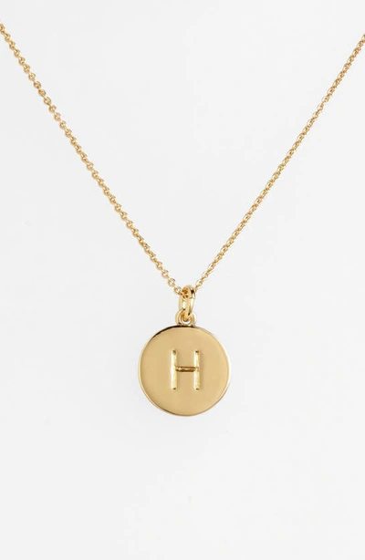 Kate Spade 12k Gold-plated Initials Pendant Necklace, 17" + 3" Extender In H- Gold