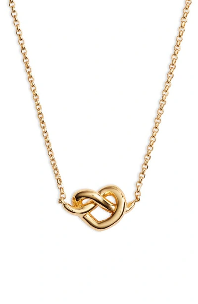 Shop Kate Spade Loves Me Knot Mini Pendant Necklace In Gold