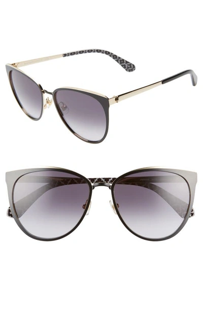 Shop Kate Spade Jabreas 57mm Cat Eye Sunglasses In Black/ Blue