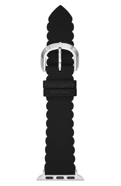Shop Kate Spade Silicone 20mm Apple Watch® Watchband In Black