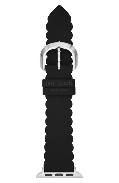Kate Spade Black Scallop Silicone 38/40mm Band For Apple Watch® In Black