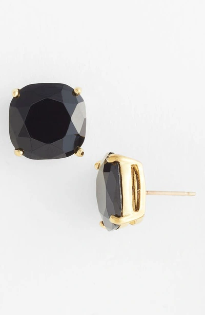 Shop Kate Spade Mini Small Square Semiprecious Stone Stud Earrings In Jet/ Gold