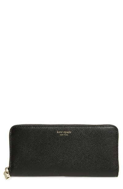 Shop Kate Spade Margaux Leather Continental Wallet In Black