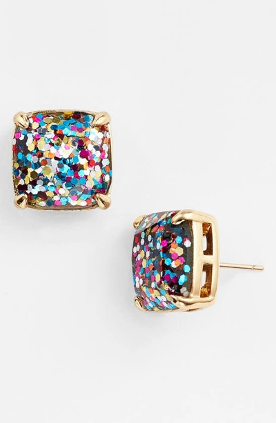 Shop Kate Spade Glitter Stud Earrings In Multi Glitter