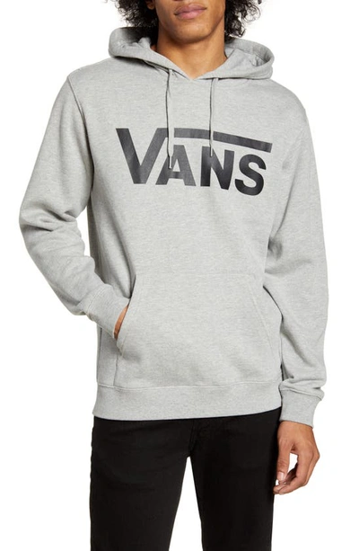 Shop Vans Classic Fit Logo Hooded Sweatshirt In Cement Heather