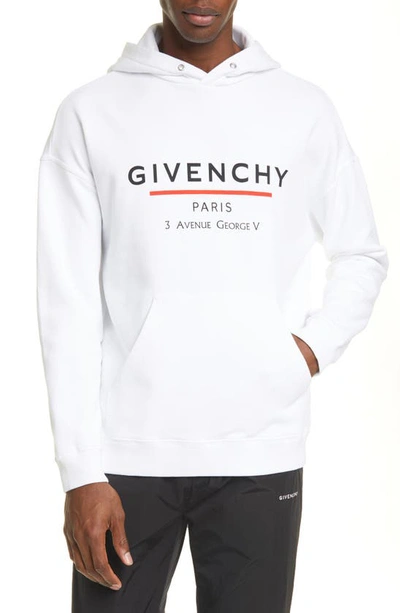 Shop Givenchy Logo Graphic Hoodie In White