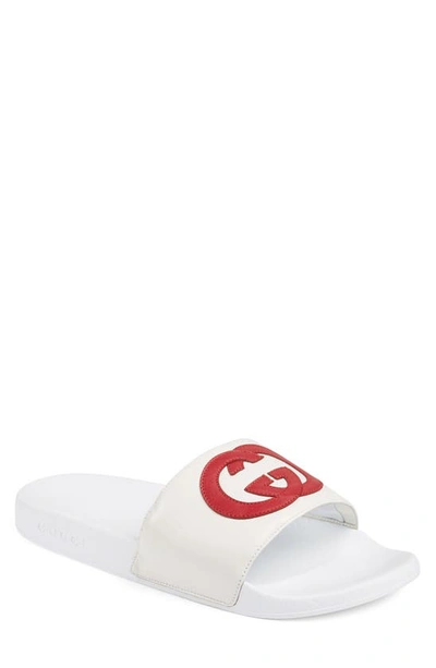 Shop Gucci Pursuit GG Logo Slide Sandals