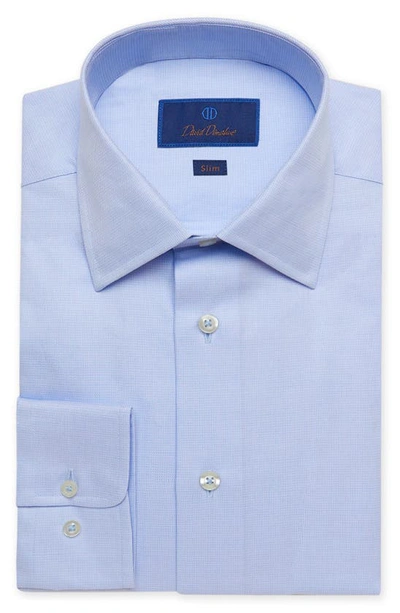 Shop David Donahue Slim Fit Dobby Weave Dress Shirt In Sky