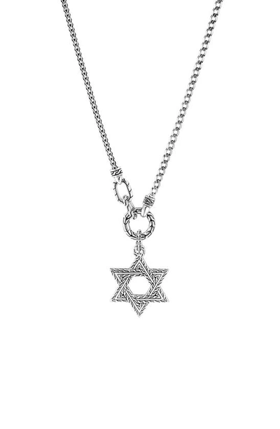 Shop John Hardy Classic Chain Star Of David Pendant Necklace In Silver