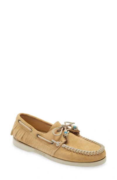 Shop Alanui X Sebago Docksides Loafer In Trench Beige Trench Beig