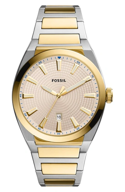 Shop Fossil Everett Bracelet Watch, 42mm In Two-tone