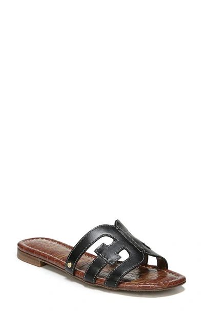 Shop Sam Edelman Bay Cutout Slide Sandal In Black Leather