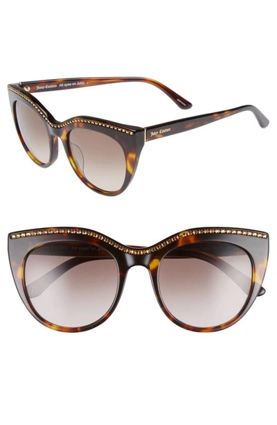 Shop Juicy Couture 51mm Cat Eye Sunglasses In Dark Havana