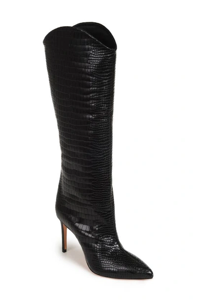 Shop Schutz Maryana Pointed Toe Boot In Black Leather