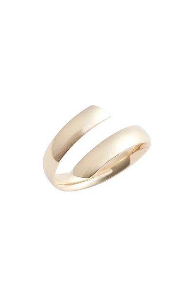 Shop Bony Levy 14k Gold Beveled Edge Bypass Ring In Yellow Gold