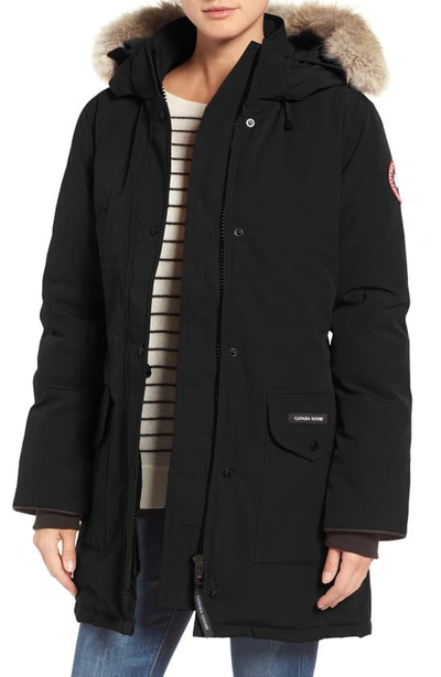 Shop Canada Goose Trillium Fusion Fit Hooded Parka With Genuine Coyote Fur Trim In Black