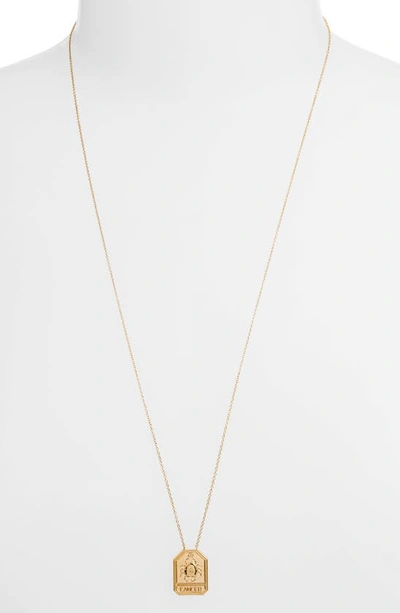 Shop Jennifer Zeuner Kiana Zodiac Pendant Necklace In Cancer Gold