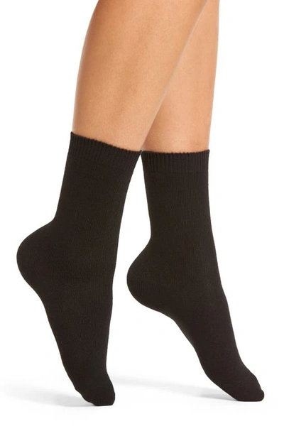 Shop Falke Cosy Wool Blend Crew Socks In Black