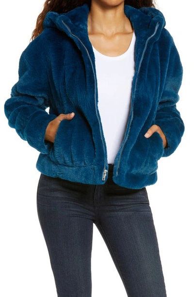 Shop Ugg (r) Mandy Faux Fur Hooded Jacket In Deep Emerald