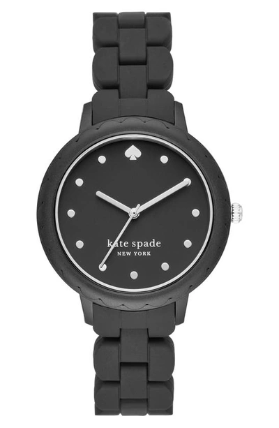 Shop Kate Spade Morningside Silicone Strap Watch, 38mm In Black