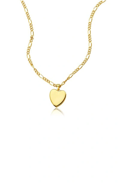 Shop Adornia Figaro Chain Heart Pendant Necklace In Yellow