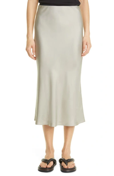 Shop Totême Silk Skirt In Sage