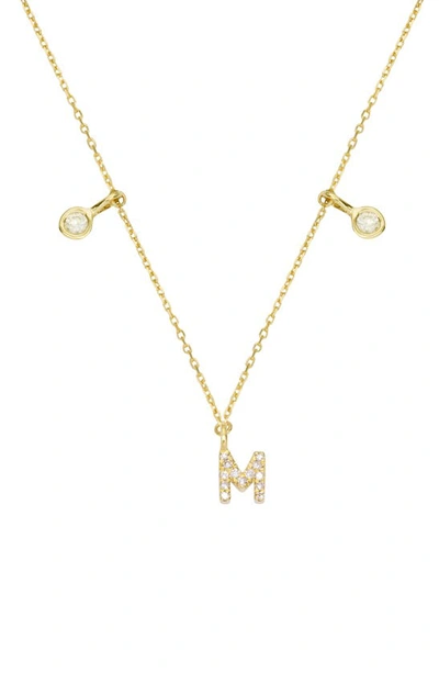 Shop Stone And Strand Double Diamond Initial Pendant Necklace In Yellow Gold/ M