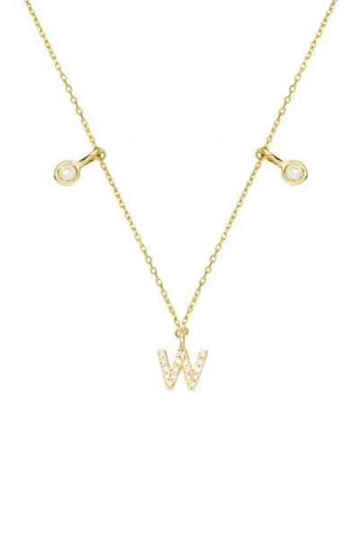 Shop Stone And Strand Double Diamond Initial Pendant Necklace In Yellow Gold/ W