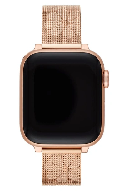 Shop Kate Spade Apple Watch® Mesh Band In Rose Gold