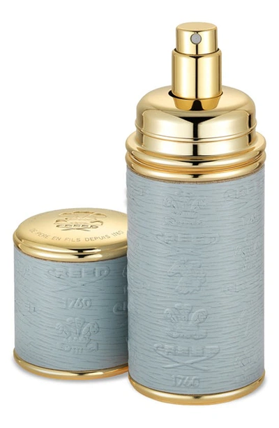 Shop Creed Refillable Deluxe Leather Atomizer, 1.7 oz In Grey/gold Trim